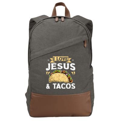 I Love Jesus And Tacos Christian Quote Mexican Food Quotes Cotton Canvas Backpack