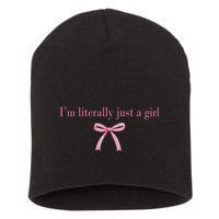 Im Literally Just A Girl Sad Hamster Meme Short Acrylic Beanie