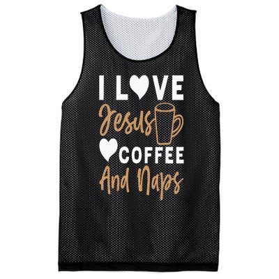 I Love Jesus Coffee And Naps Funny Christian Mesh Reversible Basketball Jersey Tank