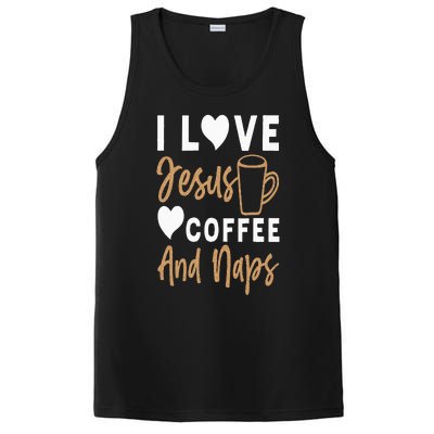 I Love Jesus Coffee And Naps Funny Christian PosiCharge Competitor Tank