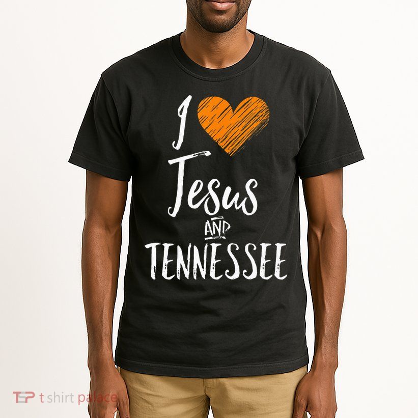 I Love Jesus And Tennessee Orange Heart Cute Fan Gift Tall T-Shirt