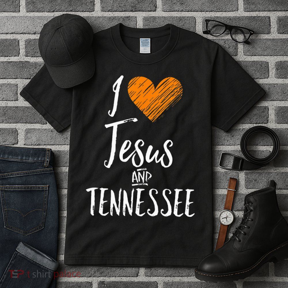 I Love Jesus And Tennessee Orange Heart Cute Fan Gift Tall T-Shirt