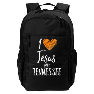 I Love Jesus And Tennessee Orange Heart Cute Fan Gift Backpack