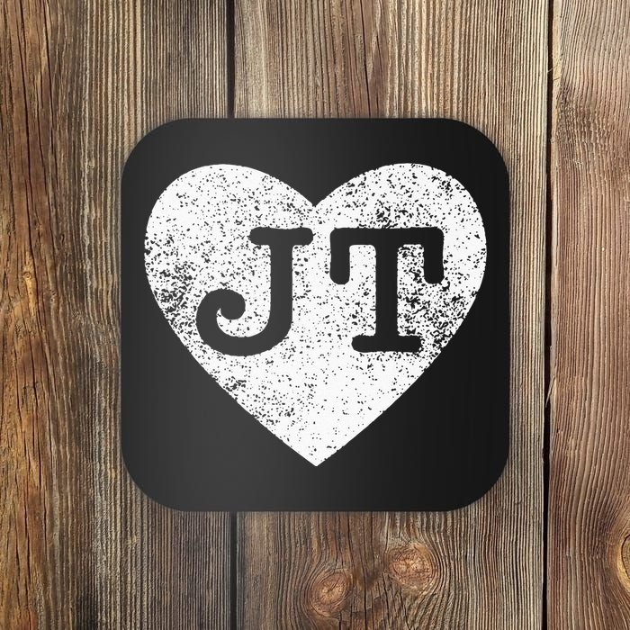 I Love JT Vintage Heart Coaster