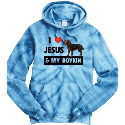 I Love Jesus And My Kin Spaniel Duck Hunting Dog Mom Dad Gift Tie Dye Hoodie