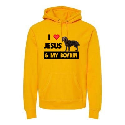 I Love Jesus And My Kin Spaniel Duck Hunting Dog Mom Dad Gift Premium Hoodie