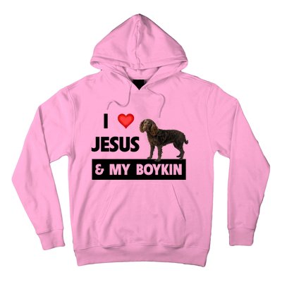 I Love Jesus And My Kin Spaniel Duck Hunting Dog Mom Dad Gift Hoodie