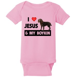 I Love Jesus And My Kin Spaniel Duck Hunting Dog Mom Dad Gift Baby Bodysuit