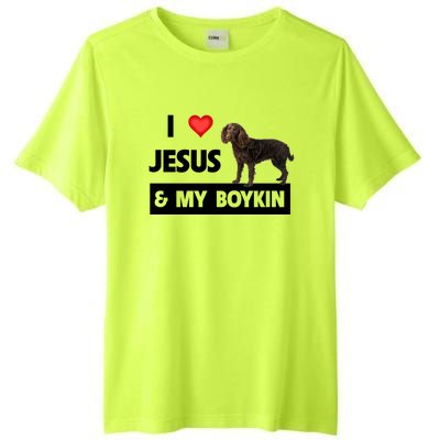 I Love Jesus And My Kin Spaniel Duck Hunting Dog Mom Dad Gift Tall Fusion ChromaSoft Performance T-Shirt