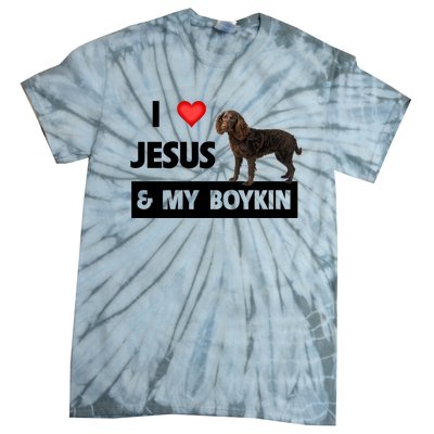 I Love Jesus And My Kin Spaniel Duck Hunting Dog Mom Dad Gift Tie-Dye T-Shirt