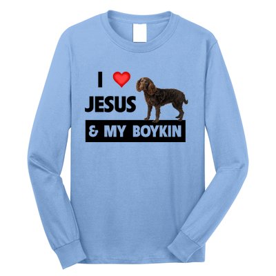 I Love Jesus And My Kin Spaniel Duck Hunting Dog Mom Dad Gift Long Sleeve Shirt