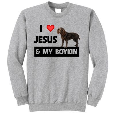 I Love Jesus And My Kin Spaniel Duck Hunting Dog Mom Dad Gift Sweatshirt