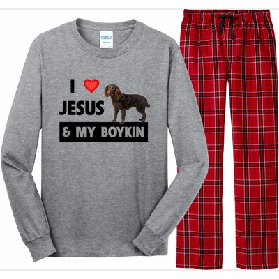 I Love Jesus And My Kin Spaniel Duck Hunting Dog Mom Dad Gift Long Sleeve Pajama Set