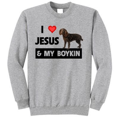 I Love Jesus And My Kin Spaniel Duck Hunting Dog Mom Dad Gift Tall Sweatshirt