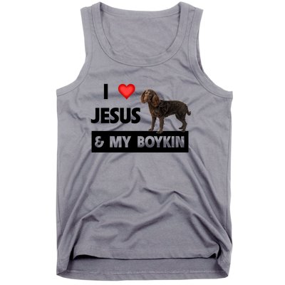 I Love Jesus And My Kin Spaniel Duck Hunting Dog Mom Dad Gift Tank Top