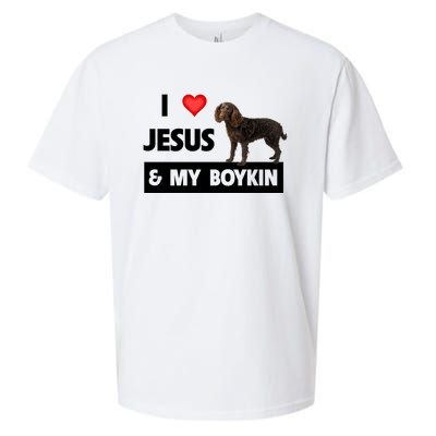 I Love Jesus And My Kin Spaniel Duck Hunting Dog Mom Dad Gift Sueded Cloud Jersey T-Shirt