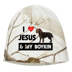 I Love Jesus And My Kin Spaniel Duck Hunting Dog Mom Dad Gift Kati - Camo Knit Beanie