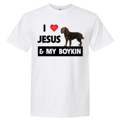 I Love Jesus And My Kin Spaniel Duck Hunting Dog Mom Dad Gift Garment-Dyed Heavyweight T-Shirt