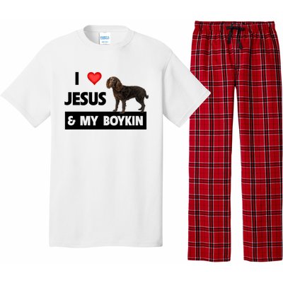 I Love Jesus And My Kin Spaniel Duck Hunting Dog Mom Dad Gift Pajama Set