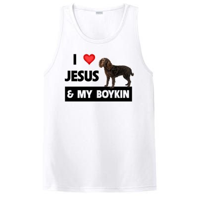 I Love Jesus And My Kin Spaniel Duck Hunting Dog Mom Dad Gift PosiCharge Competitor Tank