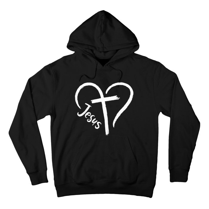 I Love Jesus  Heart and cross  Hoodie