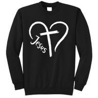 I Love Jesus  Heart and cross  Sweatshirt