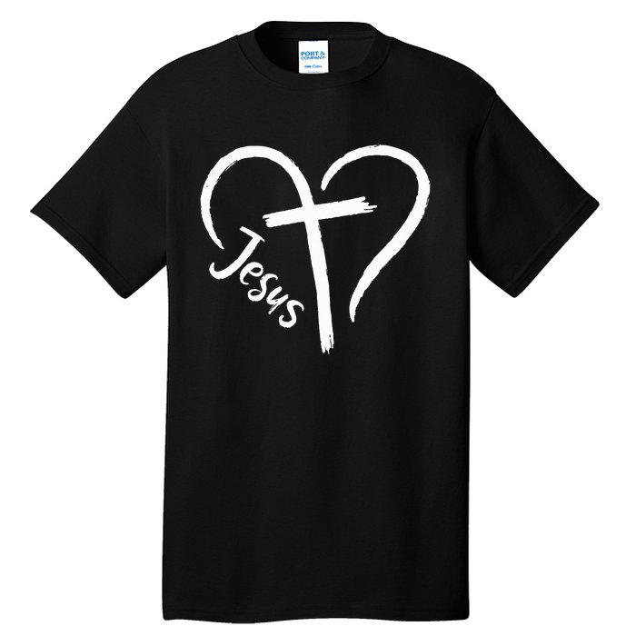 I Love Jesus  Heart and cross  Tall T-Shirt