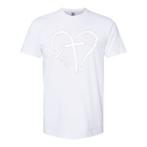 I Love Jesus  Heart and cross  Softstyle CVC T-Shirt