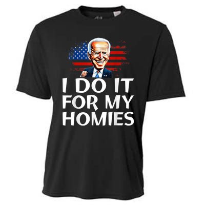 I Love Joe Biden Pro President American Flag Funny Patriotic Cooling Performance Crew T-Shirt