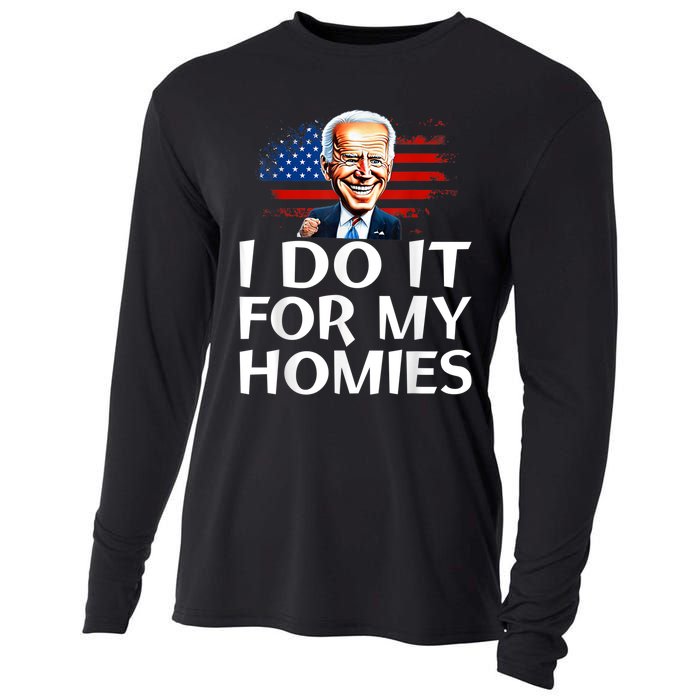 I Love Joe Biden Pro President American Flag Funny Patriotic Cooling Performance Long Sleeve Crew