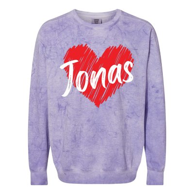 I Love Jonas Heart Personalized Name Jonas Colorblast Crewneck Sweatshirt