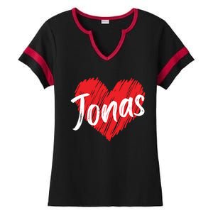 I Love Jonas Heart Personalized Name Jonas Ladies Halftime Notch Neck Tee