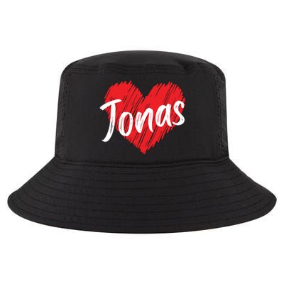 I Love Jonas Heart Personalized Name Jonas Cool Comfort Performance Bucket Hat