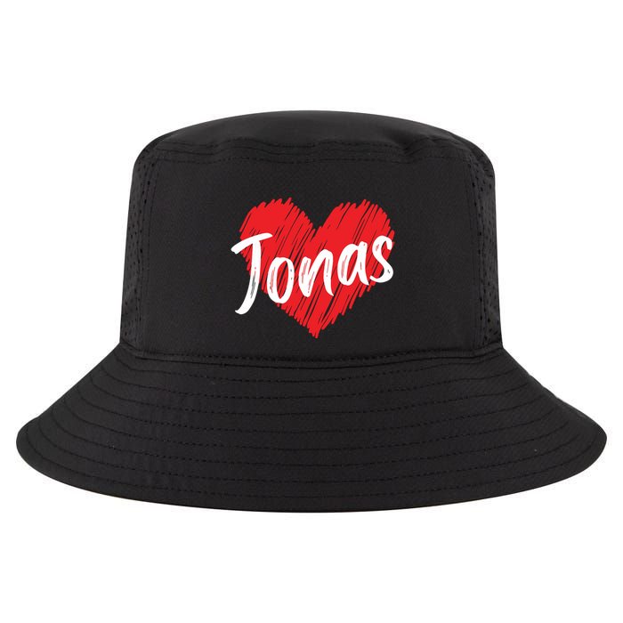 I Love Jonas Heart Personalized Name Jonas Cool Comfort Performance Bucket Hat