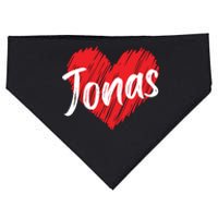 I Love Jonas Heart Personalized Name Jonas USA-Made Doggie Bandana