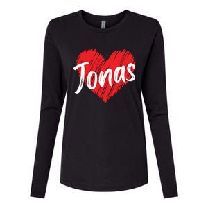 I Love Jonas Heart Personalized Name Jonas Womens Cotton Relaxed Long Sleeve T-Shirt