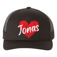 I Love Jonas Heart Personalized Name Jonas Yupoong Adult 5-Panel Trucker Hat