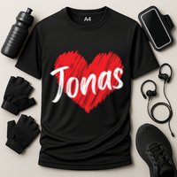 I Love Jonas Heart Personalized Name Jonas Cooling Performance Crew T-Shirt
