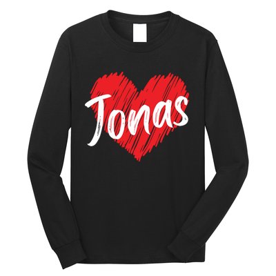 I Love Jonas Heart Personalized Name Jonas Long Sleeve Shirt