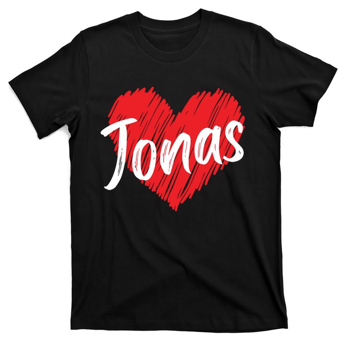 I Love Jonas Heart Personalized Name Jonas T-Shirt