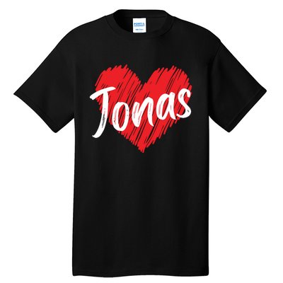 I Love Jonas Heart Personalized Name Jonas Tall T-Shirt