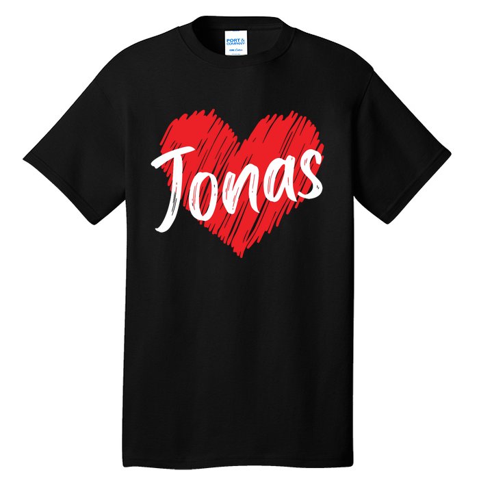 I Love Jonas Heart Personalized Name Jonas Tall T-Shirt