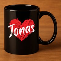 I Love Jonas Heart Personalized Name Jonas 11oz C Handle Ceramic Mug