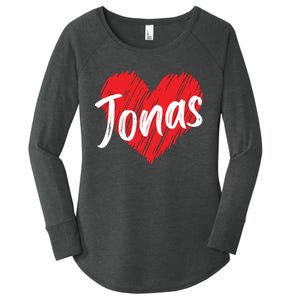 I Love Jonas Heart Personalized Name Jonas Women's Perfect Tri Tunic Long Sleeve Shirt