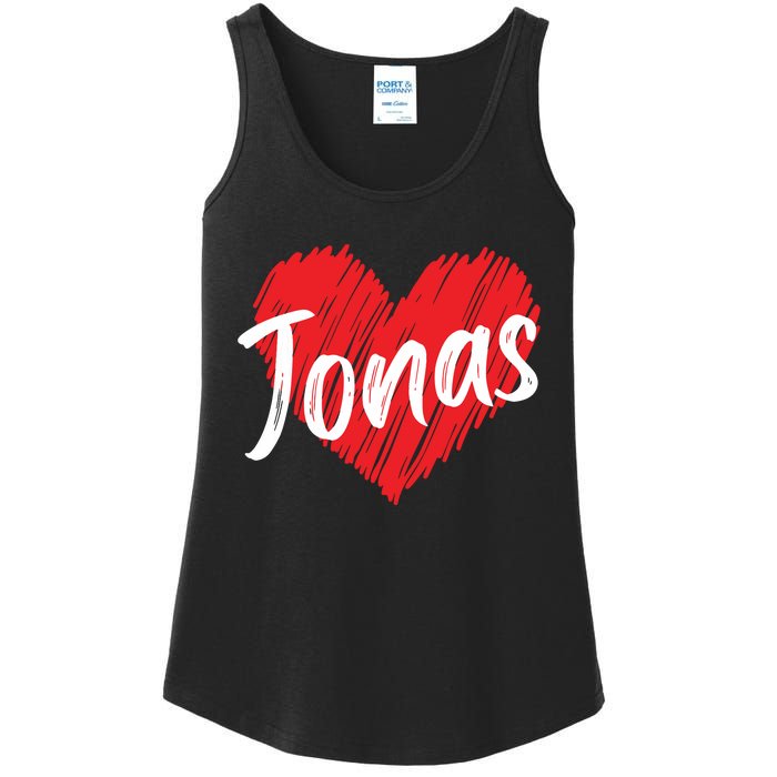 I Love Jonas Heart Personalized Name Jonas Ladies Essential Tank