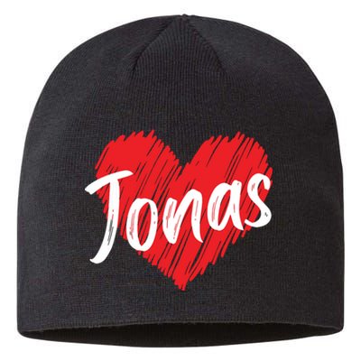 I Love Jonas Heart Personalized Name Jonas Sustainable Beanie