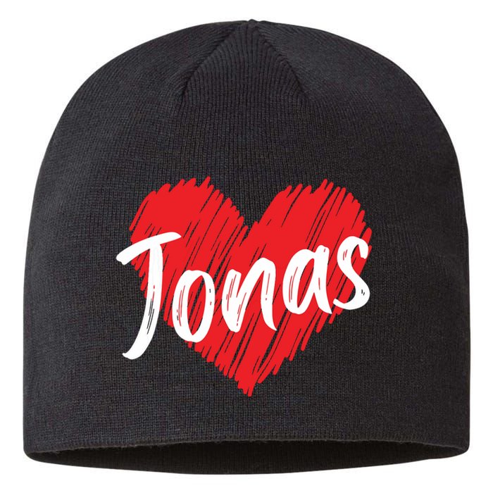 I Love Jonas Heart Personalized Name Jonas Sustainable Beanie