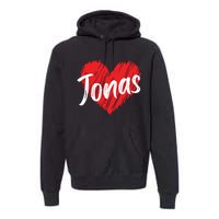 I Love Jonas Heart Personalized Name Jonas Premium Hoodie