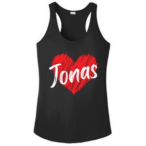 I Love Jonas Heart Personalized Name Jonas Ladies PosiCharge Competitor Racerback Tank