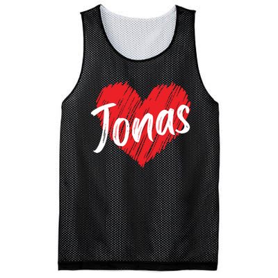 I Love Jonas Heart Personalized Name Jonas Mesh Reversible Basketball Jersey Tank